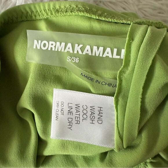 Norma Kamali Asymmetrical Green Halter Dress - Picture 9 of 10